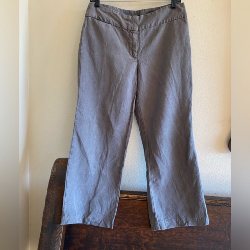 Eileen Fisher gray linen blend Capri pants
